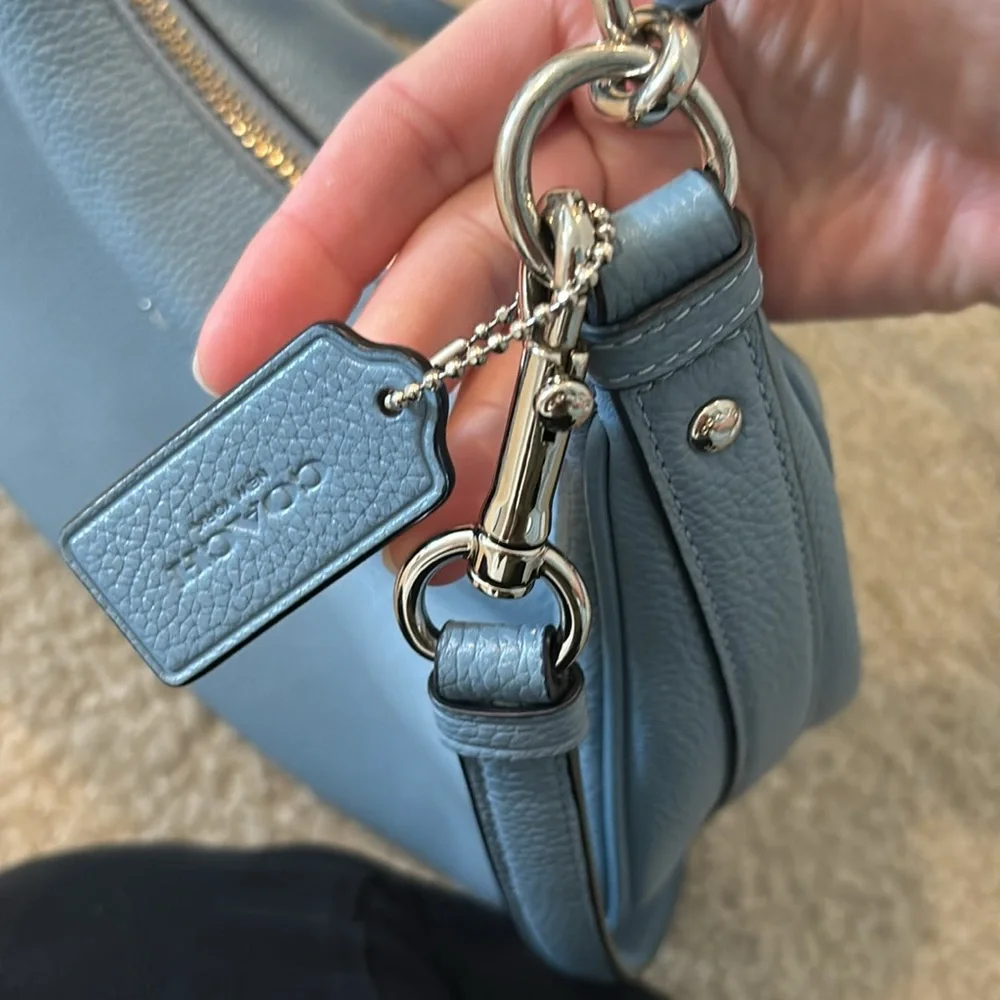 Viral Coach Light Blue Leather Hobo Bag